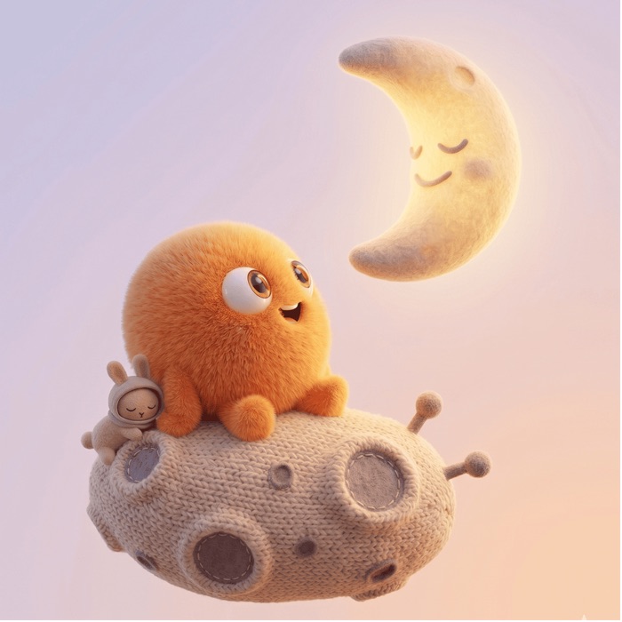Lumi breathing slowly under the moon